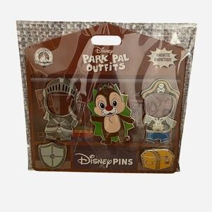 NEW Dale Park Pal Outfits Magnetic Pins Original 3 Pins 2 Magnets Disney
